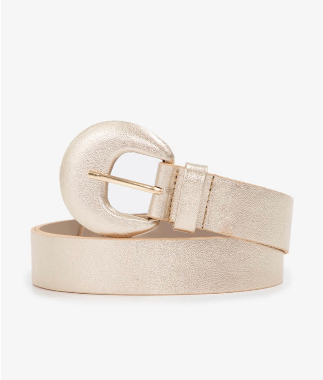 Cinto Ana (Couro Dourado Light com Fivela Meia Lua). Em até 4 x R$ 34,75. Sem Juros.